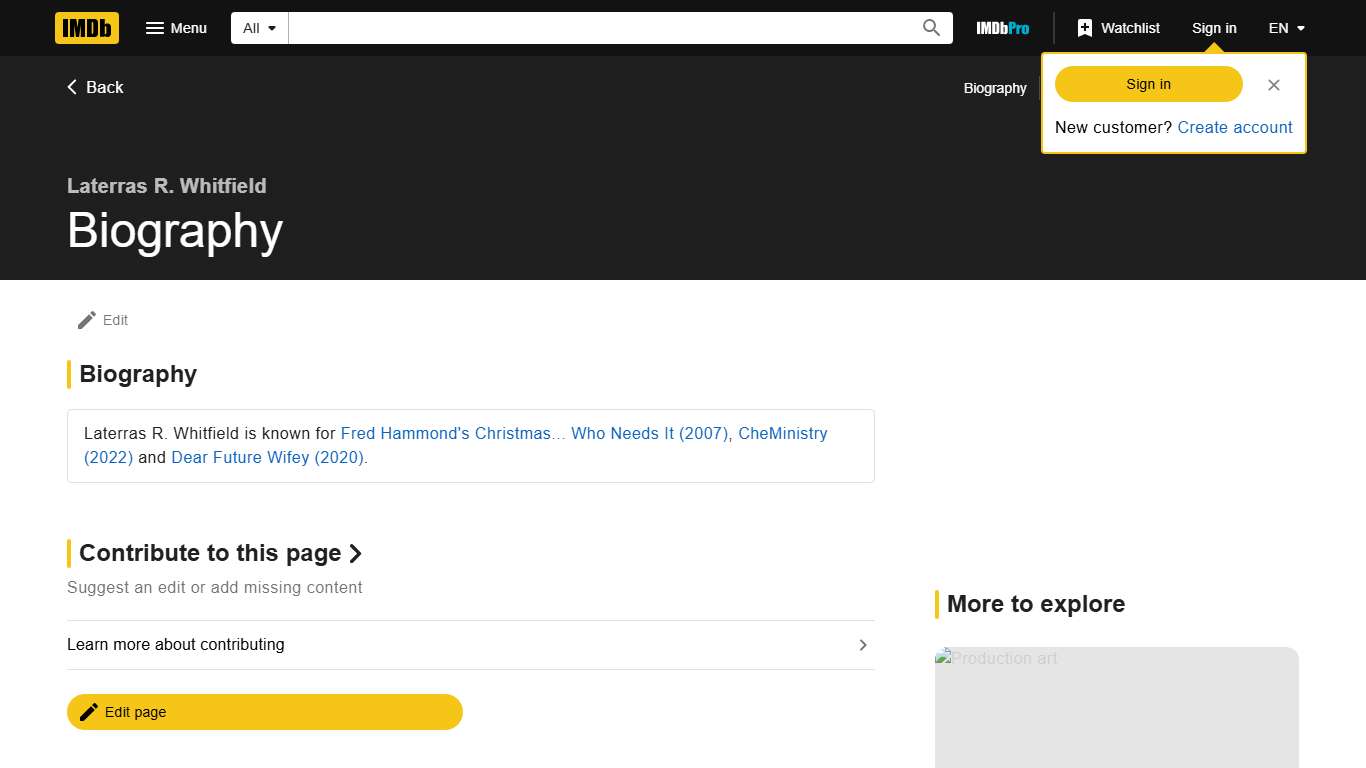 Laterras R. Whitfield - Biography - IMDb